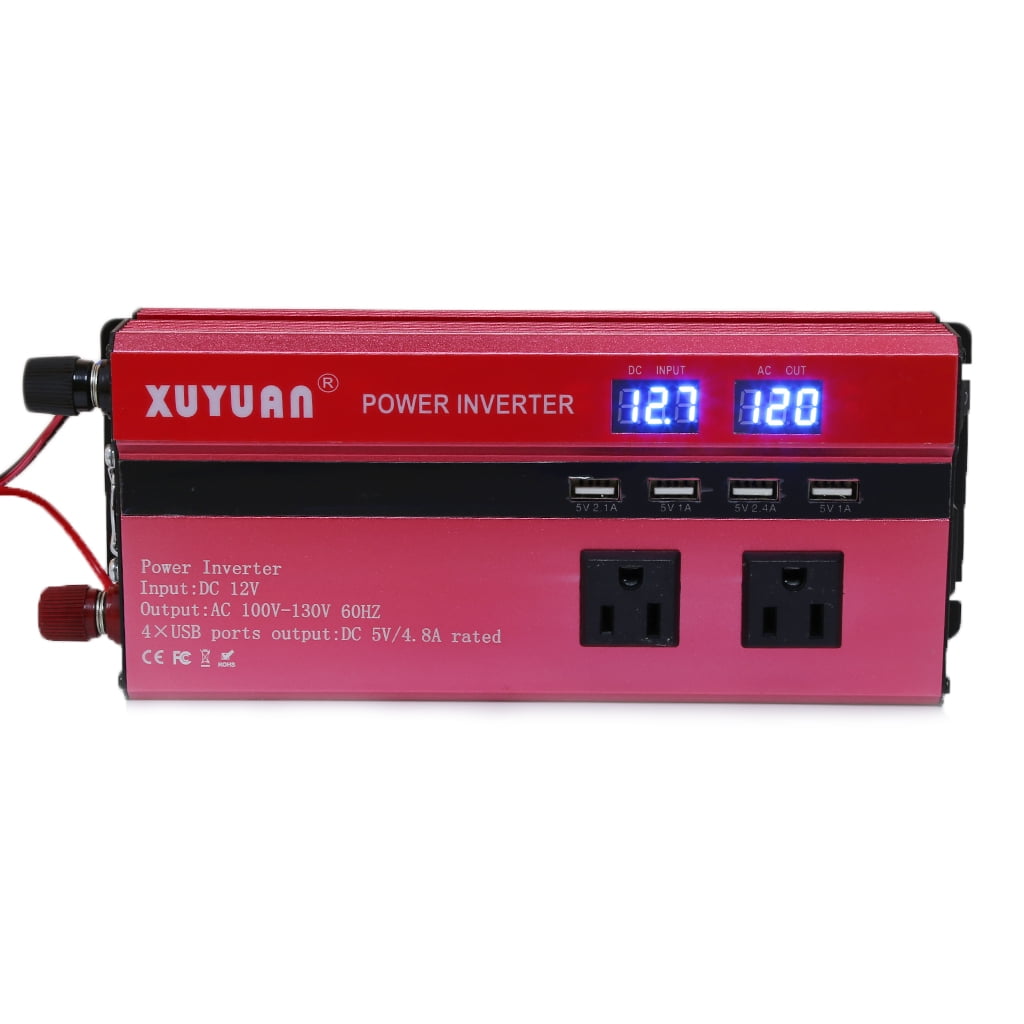 4000W Solar Power Inverter Sine Wave LED 4 USB DC12 To AC110V/220V Convert