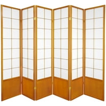 Oriental Furniture 6 ft. Tall Zen Shoji Screen - Honey - 6 Panel