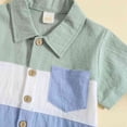 thumbnail image 5 of BULLPIANO Toddler Baby Boys Clothes Set Cotton Linen Short Sleeve Button Down Shirt Top and Shorts 2PCS Summer Outfit 2-9 Years, 5 of 7