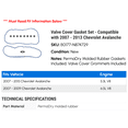 thumbnail image 2 of Valve Cover Gasket Set - Compatible with 2007 - 2013 Chevy Avalanche 2008 2009 2010 2011 2012, 2 of 2