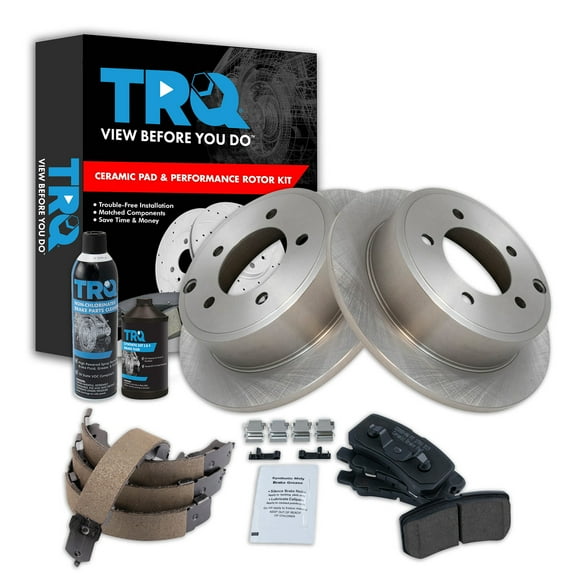 TRQ Rear Brake Pad & Rotor Kit BKA38684 Fits Select 2008-2014 Mitsubishi Lancer