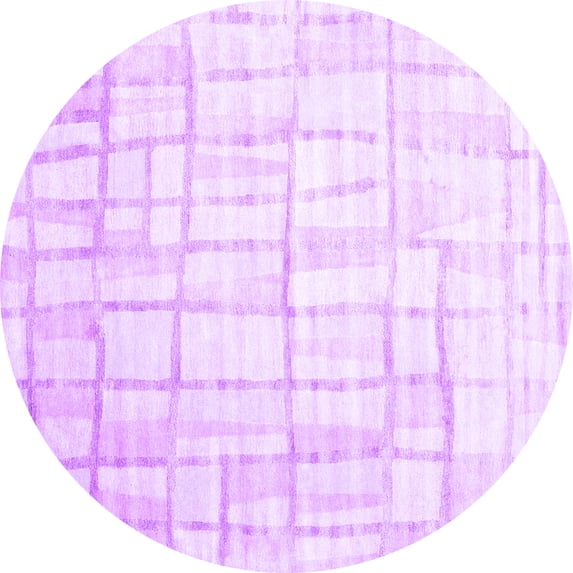 Ahgly Company Indoor Round Abstract Purple Contemporary Area Rugs, 6' Round