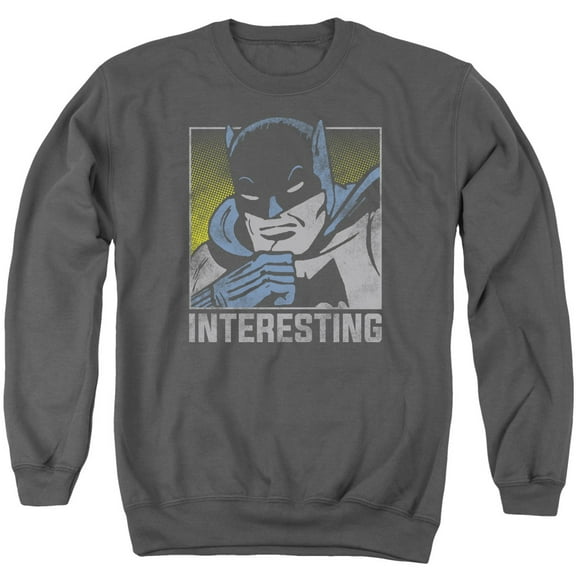 DC Comics Interesting Adult Crewneck Sweatshirt Charcoal
