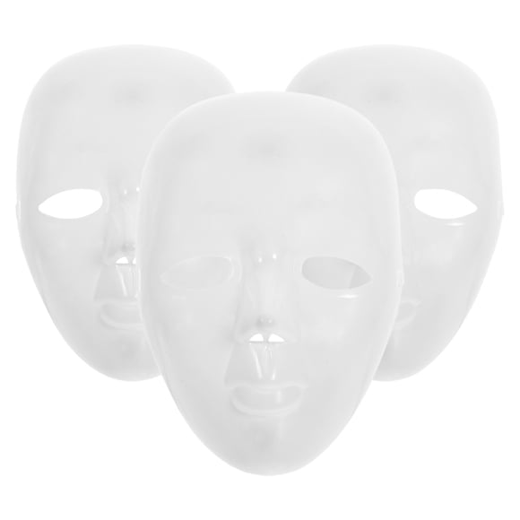 KAKOWELY 3 máscaras DIY, máscaras blancas para pintar para Halloween, máscaras blancas para fiestas, máscaras blancas para Halloween, máscaras blancas en blanco.