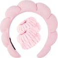 thumbnail image 2 of Diadema, toallas de muñeca, juego de muñequeras para lavar la cara, diademas para el cuidado de la piel para mujeres, tela de toalla de rizo, esponja hinchada, diadema facial, bandas para el, 2 of 5