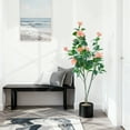 thumbnail image 6 of 4FT Artificial Hibiscuses Tree, Faux Potted Flower Plant with Realistic Flowers, Fake Flower Tree For Garden Office Party Wedding Hotel, 6 of 8