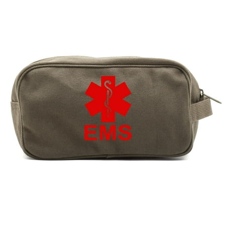 EMS Emergency Medical Services Canvas Shower Kit Travel Toiletry Bag (Best In Case Of Emergency App)