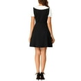 thumbnail image 3 of INSPIRE CHIC Women's Peter Pan Collar Dresses Short Sleeve A-Line Mini Dress XS Black, 3 of 7