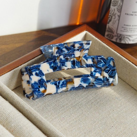 2pcs Cellulose Acetate(Resin) Claw Hair Clips Blue 38x75mm