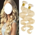thumbnail image 1 of Benehair Brazilian Body Wave Blonde Human Hair Bundles 100% Virgin Human Hair Bundles Hair Weave Extensions Thick Soft 1 bundle Hair 100g, 1 of 7