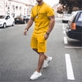 thumbnail image 3 of Paris Letter Graphic Short Sets for Men Crewneck T Shirt and Shorts 2 Piece Matching Set Mens Summer Outfits, 3 of 5