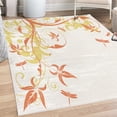 thumbnail image 1 of Dragonfly Decorative Rug, Swirled Floral Background Damask Curl Branches and Leaves Print, Quality Carpet for Bedroom Dorm and Living Room, 6 Sizes, Dark Peach, by Ambesonne, 1 of 4