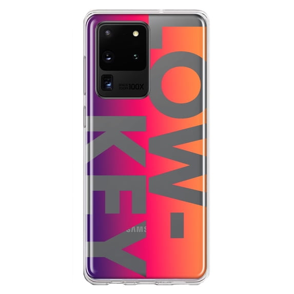 MUNDAZE Samsung Galaxy S20 Ultra Shockproof Clear Hybrid Protective Phone Case Purple Pink Orange Clear Funny Text Quote Low Key Cover