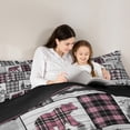 thumbnail image 5 of Erosebridal Rustic Pink Bedding Set King Vintage Buffalo Plaid Cabin Comforter Set Hunting Bear Deer Wolf Quilt Comforter Women,Woodland Wildlife Animal Bed Duvet Set Black Grey, 5 of 7