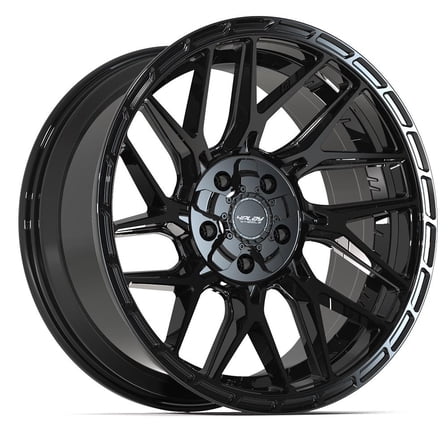4PLAY Wheels 4PS28 20 Inch Rim Fits 5x127 & 5x139.7 20x9 Gloss Black Brushed with Tinted Clear (1)
