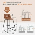 thumbnail image 6 of LUE BONA 24'' Counter Height Bar Stools with Back, Faux Leather for Home Kithchen Island, Red Brown, 6 of 10
