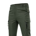 thumbnail image 4 of Mens Work Pants Water Resistant Ripstop Elastic Waist Outdoor Breathable Cargo Pants with Muti Tool Pockets Size XS-2XL Army Green, 4 of 5