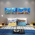 thumbnail image 6 of Canvas Wall Art For Living Room Boho Bathroom Wall Decor Bedroom Canvas Pictures Artwork 4 Piece Turtles Blue Ocean Wall Paintings Theme Stretched And Frame Ready To Hang Modern Home Decor Beach Works, 6 of 6