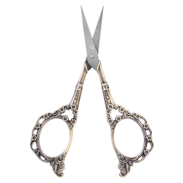 Qiilu 1pc Vintage Flower Pattern Needlework Embroidery Stainless Steel Tailor Scissors ,Scissors, Flower Scissors
