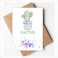 thumbnail image 1 of Cactus Succulents Potted Watercolor Welcome Back Greeting Cards Envelopes Blank, 1 of 3