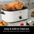 thumbnail image 4 of RoyalCraft 24 Quart Electric Roaster Oven Turkey Roaster with Lid Electric Roasters with Removable Pan Large Roaster,Visible & Self-basting Lid, Fast Heating & Thaw/warming Setting, White, 4 of 8