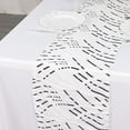 BalsaCircle 12x108 in White Black Mesh Wavy Embroidered Sequins Table ...