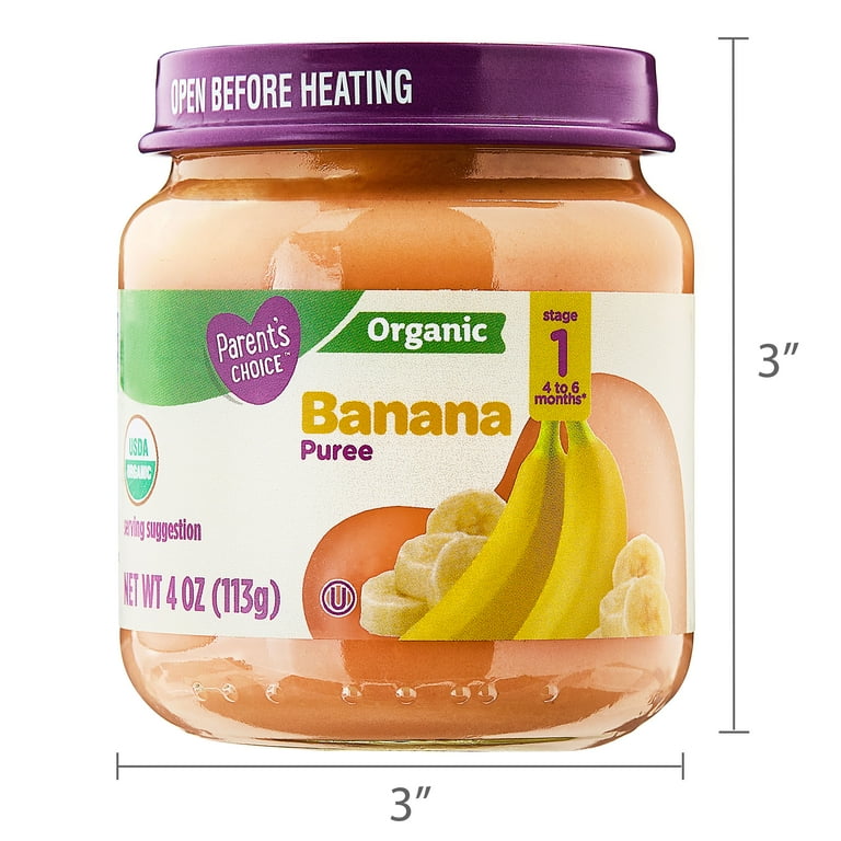 Parent's Choice Organic Stage Baby Food Banana oz Jar Made
