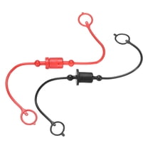 Uxcell 2 Set 1/4 ISO-A Hydraulic Hose Male Dust Cap & Female Plug Cover, Red/Black