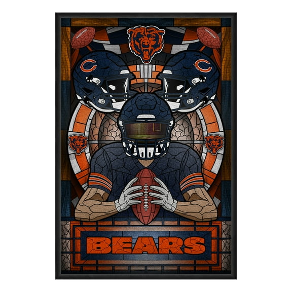 Chicago Bears Framed Stained Glass Art Print