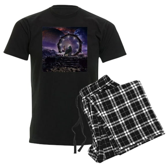 CafePress - A Fairy And A Dark Wolf Pajamas - Men's Dark Loose Fit Cotton Pajama Set