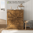thumbnail image 4 of Semiocthome Shoe Cabinet with 2 Flip Drawers 16 Pairs,Narrow Shoe Storage Cabinet for Entryway,Rustic Brown, 4 of 7
