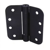 Everbilt 4 in. x 5/8 in. Radius Matte Black Adjustable Spring Hinge