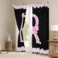 thumbnail image 3 of Manfei Personalized Gifts Bowtie Black Out Curtains,Bowknot Latter R Curtains Pack of 2 (42x63 Each),Pink Sparking Print Bedroom Curtains For Princess,Lightweight Room Decoration, 3 of 6