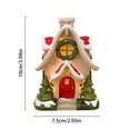 thumbnail image 5 of Dserfhy Mini Christmas House Figurine Small Resin Snowy Village House Statue with Wreath And Pine Trees for Fairy Garden Holiday Decor Micro Landscape, 5 of 7