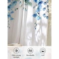 thumbnail image 6 of Sheer Curtains 54 Inch Length, Spring Blue Floral Semi Sheer Curtains Light Filtering Window Treatment, Farmhouse Weeping Floral Leaves Privacy Voile Drapes for Living Room Bedroom 52x54 Inch, 6 of 7