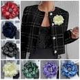 thumbnail image 2 of Handmade Fabric Flower Brooch Pin for Women's Dress, Bridal Corsage Jewelry Wedding Party Prom Accessory 26s, 2 of 5