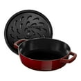 thumbnail image 2 of STAUB Braisers 3.7 L Cast Iron Round Saute Pan Chistera, Grenadine-Red, 2 of 6