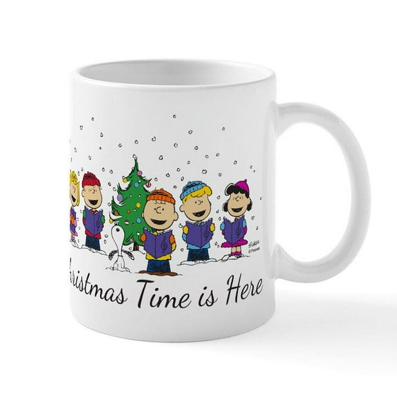 CafePress - Peanuts Christmas Time Is Ceramic Mug - 11 oz Ceramic Mug - Novelty Coffee Tea Cup