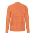 thumbnail image 5 of DeHolifer Women's Sweaters Solid Casual Long Sleeve Crewneck Cable Knit Sweater Fall Winter Blouse Tops Orange L, 5 of 8