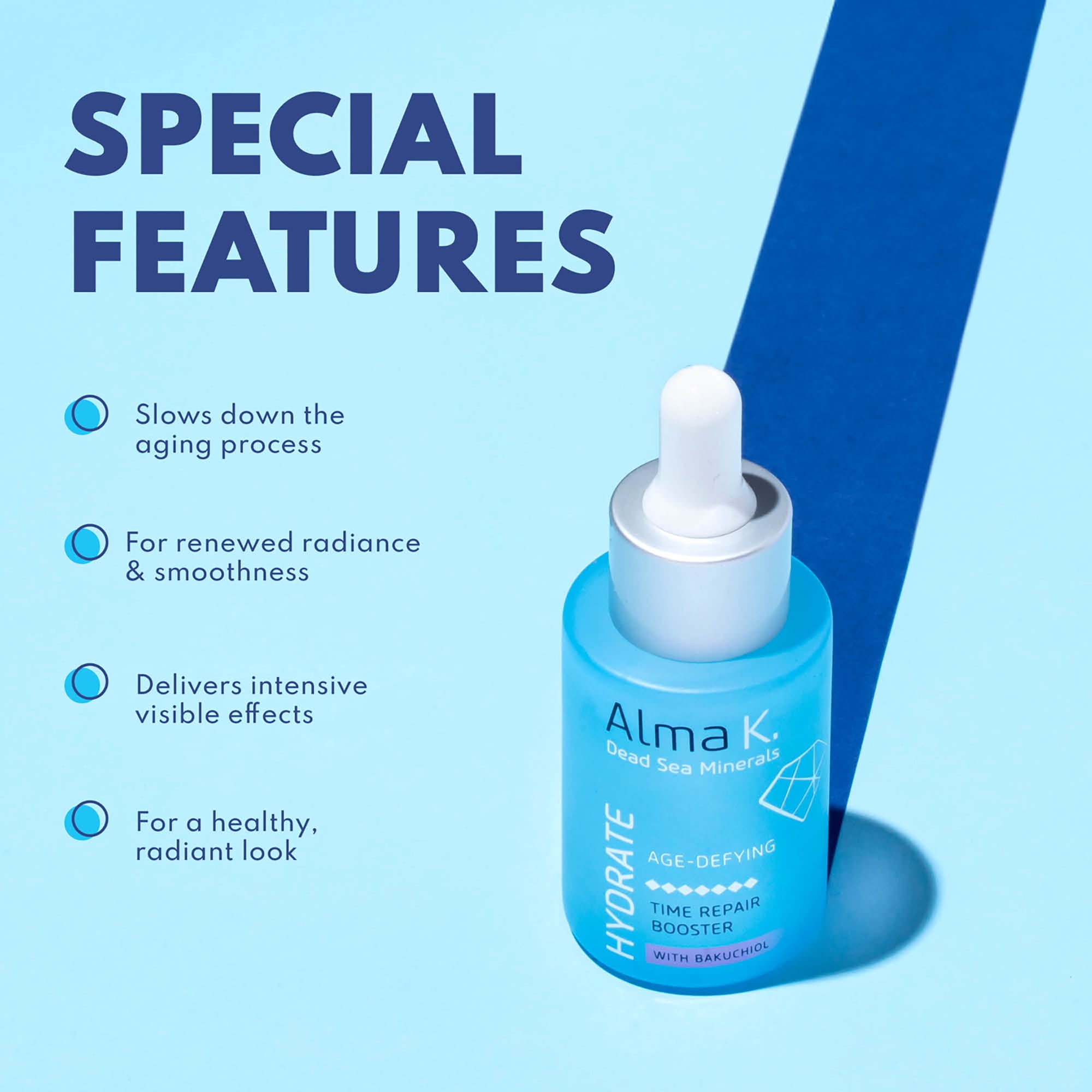 Alma K Time Repair Booster With Bakuchiol, Anti Aging Face Serum, 1 oz