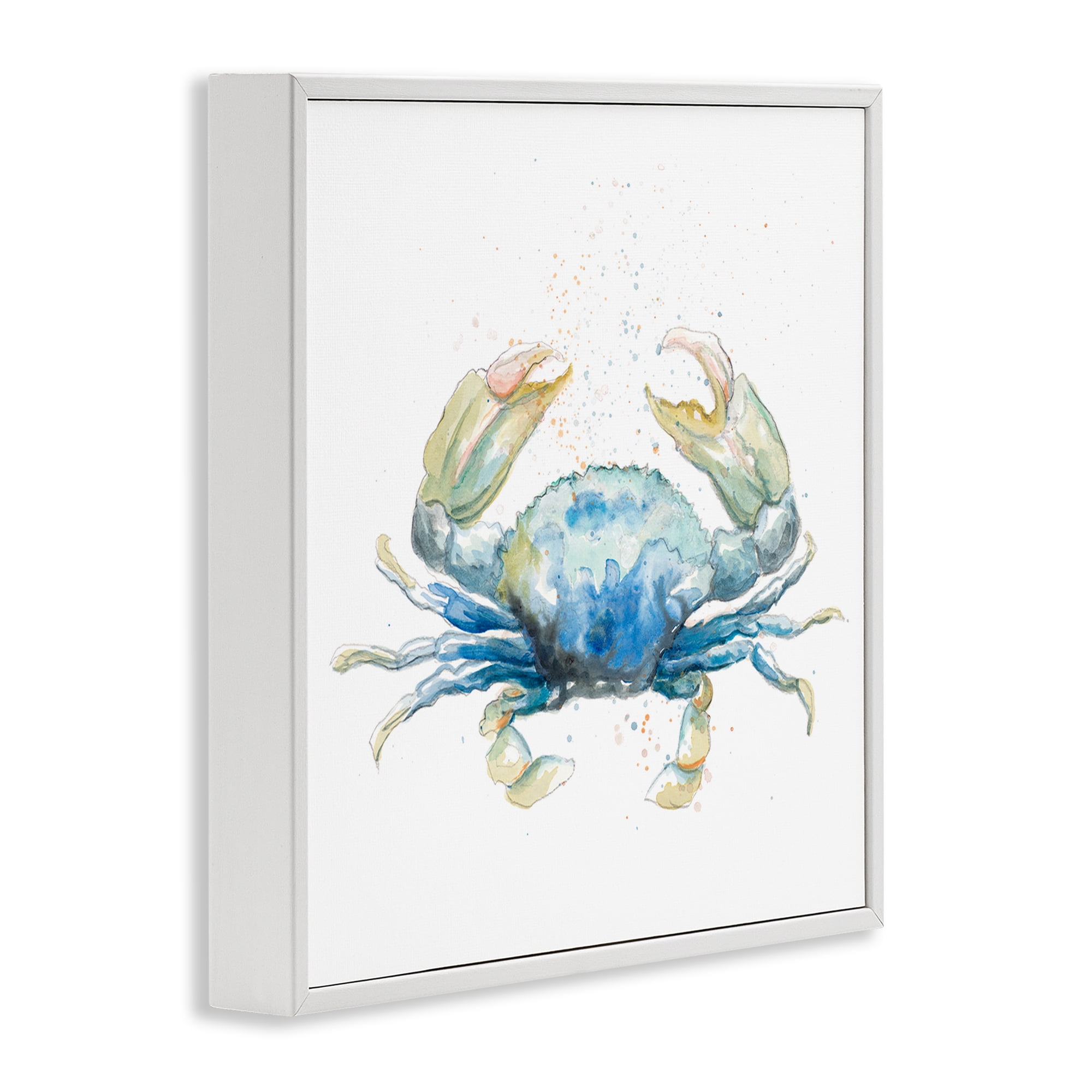 Stupell Industries Modern Speckled Crab Animals & Insects Painting White Framed Art Print Wall Art, 12 x 12