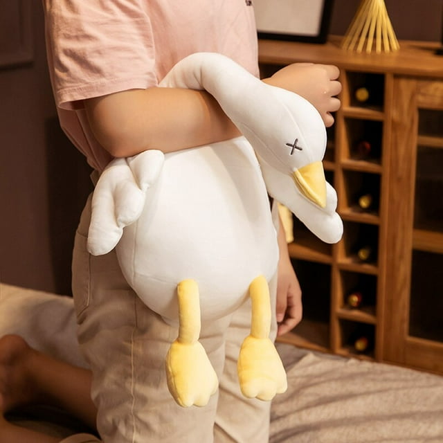 100cm Simulation Big Wings Duck Plush Long Pillow Black Toy Stuffed Giant Bird Hug Cuddly Wild Goose Doll for Kids Birthday Gift zhangyuxiang LED