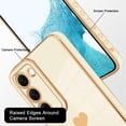 thumbnail image 3 of Compatible with Samsung Galaxy S23 5G Case Cute Luxury Love Heart Plating Gold Bumper Upgraded Full Camera Protection Soft TPU Shockproof Anti-Scratch Phone Cover-White, 3 of 6