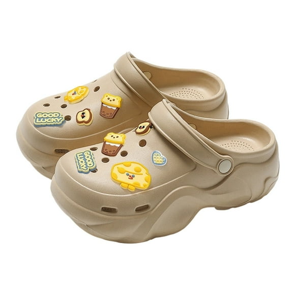 MIASHUI Womens Water Shoes Outdoor Garden Clogs Soft Comfortable Casual Beach Sandals,Khaki,9