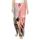 thumbnail image 1 of Fotbe Colorful Cat With Flowers Pantalones de Pijama para Mujer, Pantalones de Dormir, Pantalones Pj con Cordón y Bolsillos-Large, 1 of 6