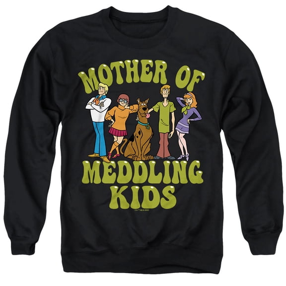 Popfunk Scooby-Doo Mother's Day Meddling Kids Unisex Adult Crewneck Sweatshirt, Black, Large