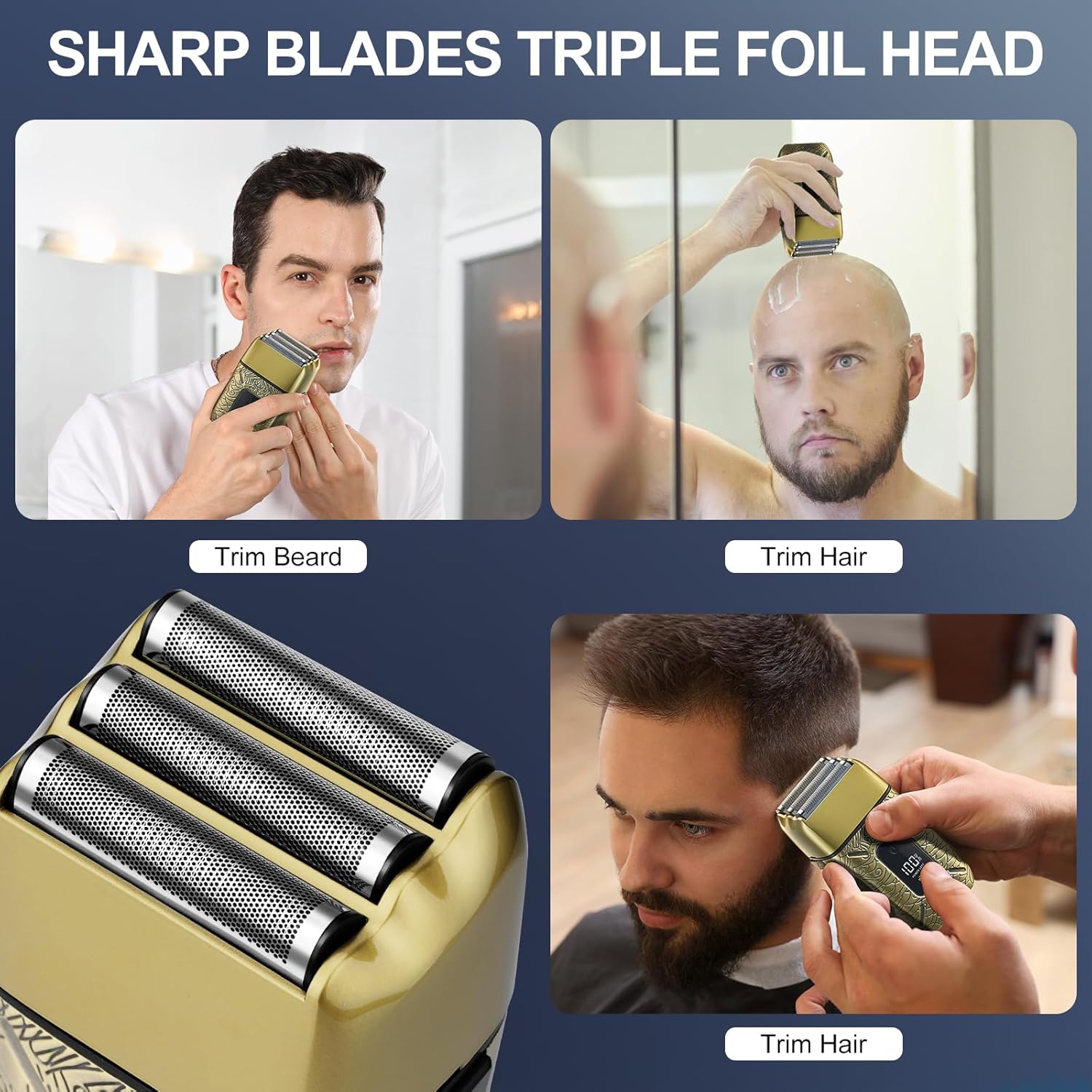 Obacre Portable Mini Electric Shaver for Men, Gold photo 4