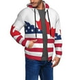 thumbnail image 2 of Kdxio USA Canada Flag Print Men Hoodies Casual Hoodies for Men with Zip Pockets Full Zip Long Sleeve Sweatshirt Sports Hooded Jacket-Small, 2 of 5