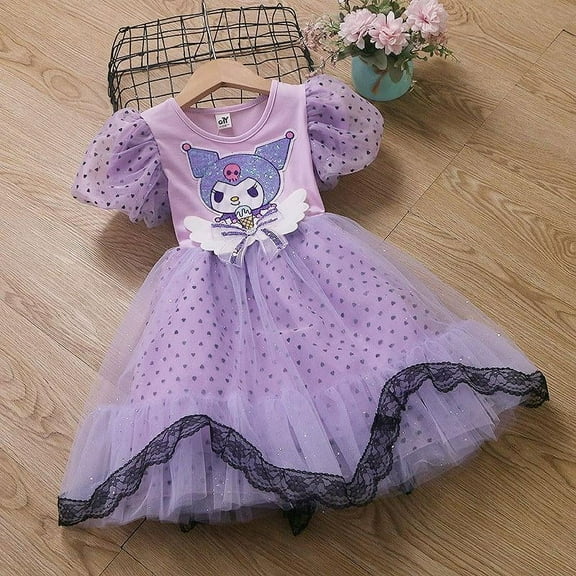 The new Sanrio series Kuromi summer soft and comfortable skin-friendly fashion cartoon versatile cute mesh princess dress
