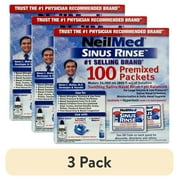 (3 pack) NeilMed Sinus Rinse Premixed Saline Packets – 100 Count, pH Balanced, Preservative-Free